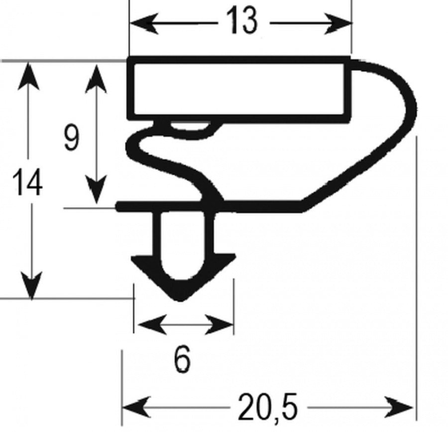 refrigeration gasket profile 9703 W 281mm L 424mm plug size