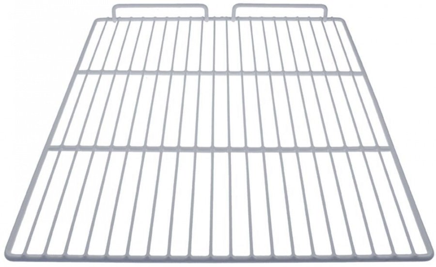 Grilaj - raft frigider 650 x 530 mm, GN 2/1, cu opritor, din otel plastifiat alb - 970838
