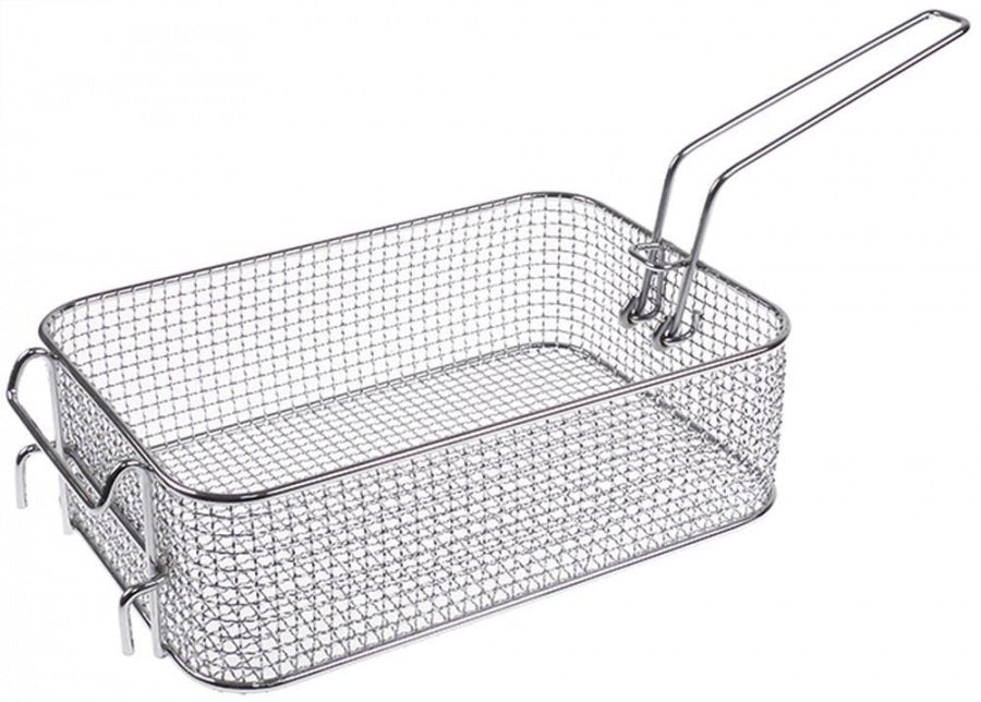 fryer basket W1 220mm L1 290mm H1 90mm L2 480mm H2 135mm H3 180mm metal hinged handle