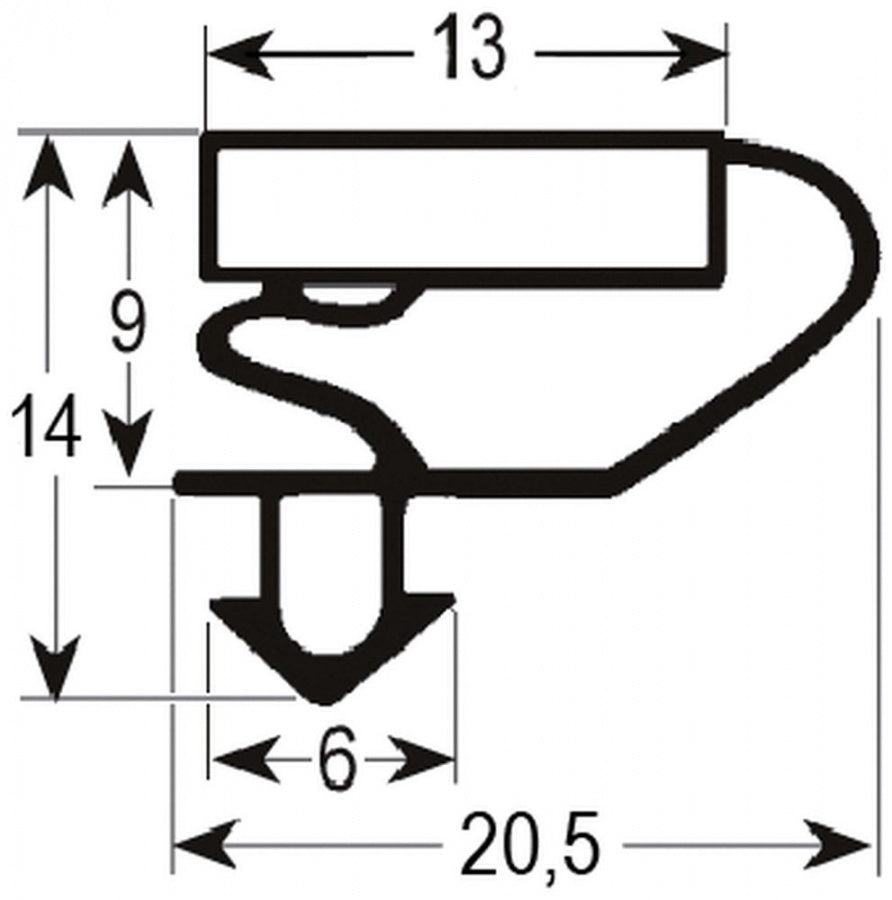refrigeration gasket profile 9703 W 173 mm L 424 mm plug size suitable for ISA