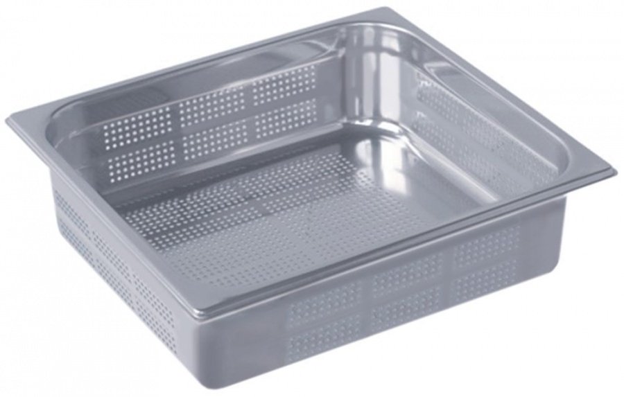 GN container size GN 2/3 perforated D 100mm SS 18/10