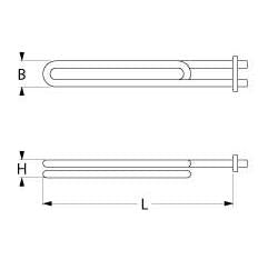 Rezistenta 3300W, 230V, pentru cuva - tanc masina de spalat, lungime 275mm, EKU, DHE LEK62773/1 C16