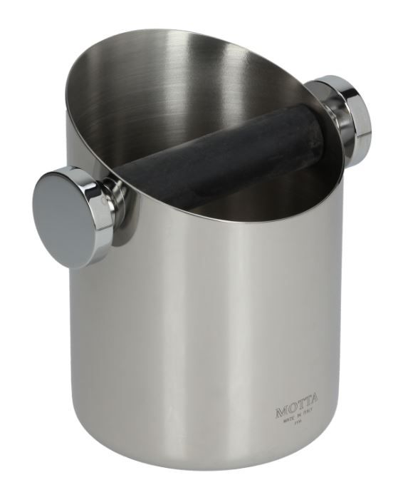 Knock Box pentru zat cafea ø 110 mm, H 150 mm, pentru batut portfiltru de zat cafea - din Inox 18/10 - Motta 07750