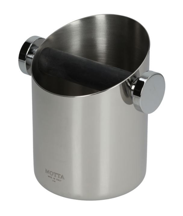 Knock Box pentru zat cafea ø 110 mm, H 150 mm, pentru batut portfiltru de zat cafea - din Inox 18/10 - Motta 07750