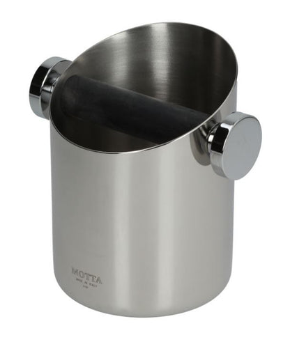 Knock Box pentru zat cafea ø 110 mm, H 150 mm, pentru batut portfiltru de zat cafea - din Inox 18/10 - Motta 07750