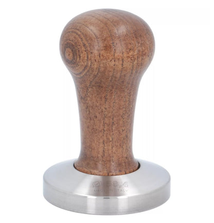 Presa pentru cafea - tamper de precizie, ø 58,4 mm, din inox, cu maner lemn - 1385130