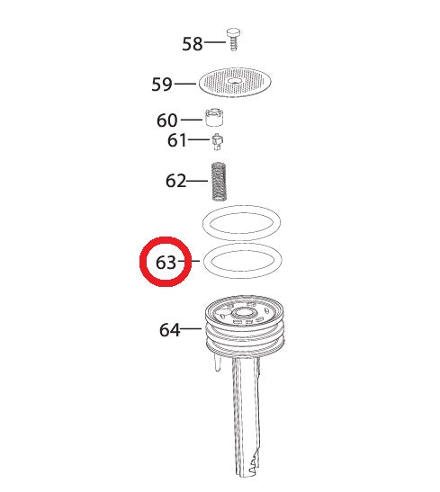 Oring din silicon negru (WACKER LR3066), grosime 4,2mm , diam. int. ø 36mm, DeLonghi 5313238581