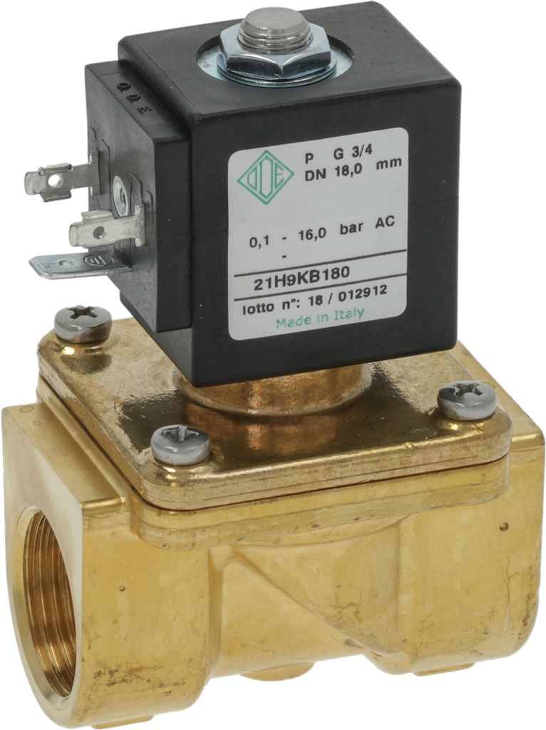 Electrovalva ODE ø 3/4", 24V, 21H9KB180+, normal inchisa, pentru apa max 16 bari, debit 50 l/min, t.max. 90°C