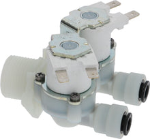Electrovalva dubla 230V, intrare 3/4", iesiri pentru tub ø 8mm, reductoare debit iesiri maro 0.10 L/min