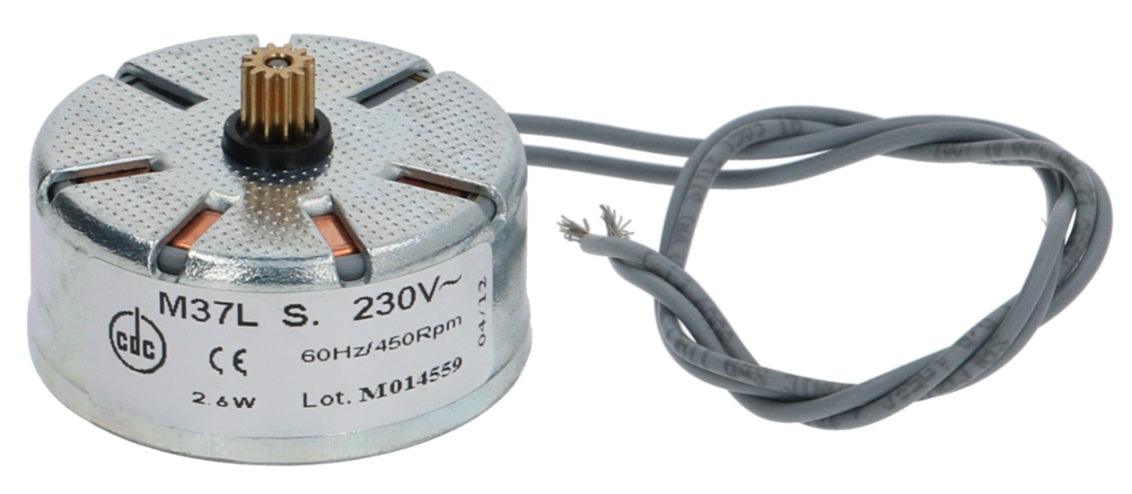 Motor programator M37LN, 230V, motor ø 37mm, pinion cu 12 dinti ø 5,4mm, rotatie stanga, 450 Rpm, CDC - 360131