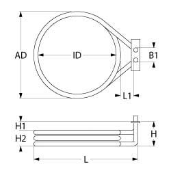 Rezistenta cuptor 4000W, 230V, cuptor Garbin 61-64, 101-104