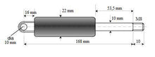 Arc cu gaz telescopic Vapsint (molla a gas atlas), lungime totala 185 mm, filet M8, COD 2210.200.100