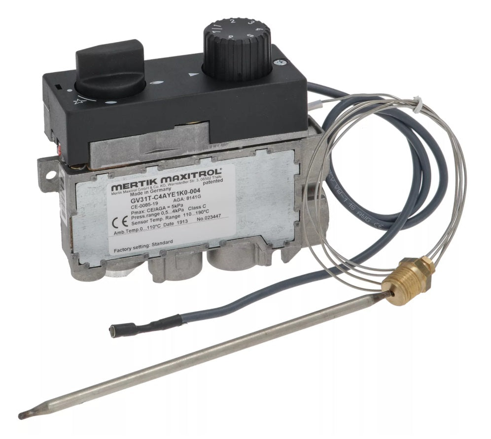 Valva de gaz termostatica MERTIK MAXITROL GV31T-C4AYE1K0-004, pentru friteuza 110-190°C, intrare/iesire ø 3/8"