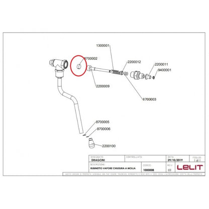 Garnitura robinet Lelit 8700002, ø 12,4 mm, H 5,7 mm, silicon