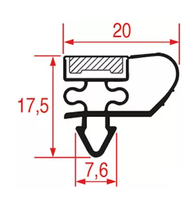 Garnitura frigo, profil 9153, dimensiuni exterioare 605x400 mm - LF7100609