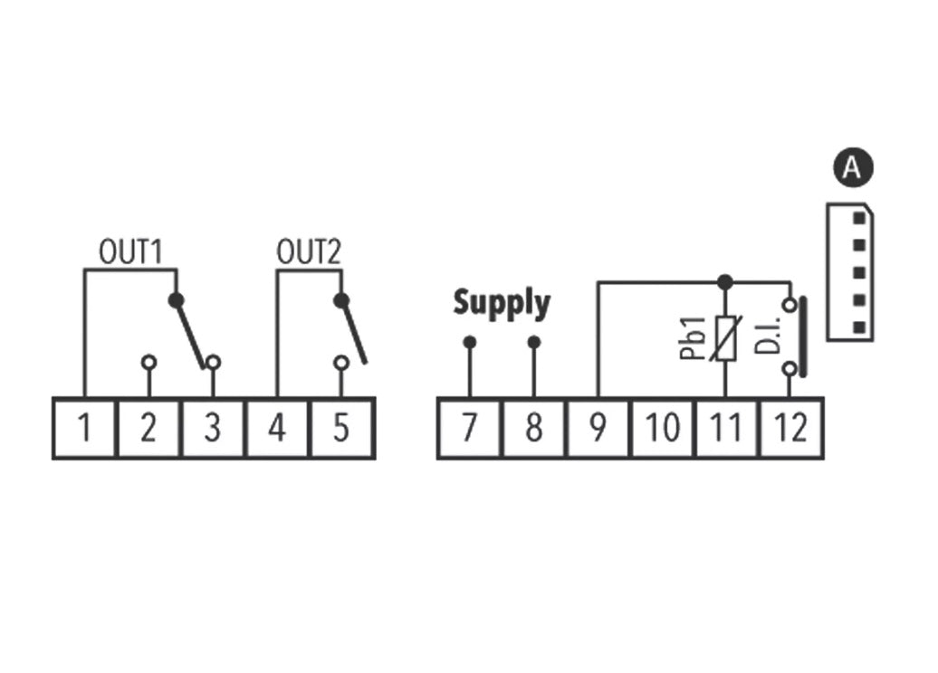 Termostat controler Eliwell ICPlus 915, ICP22DI450000, alimentare 12-24V AC/DC, 2 relee iesire 8A, sonda PTC/NTC neinclusa