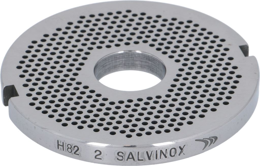Sita/ciur masina de tocat Salvinox H-82 (nr. 22), gauri ø 2mm, ext. ø 81.6mm, int. ø 22,2mm, din inox cu autoascutire, Unger