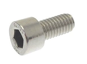 Surub inox cu cap cilindric M6, cap ø 10mm, filet L 12mm, total L 18mm, imbus 5mm, UNI 5931, DIN 912, ISO 4762