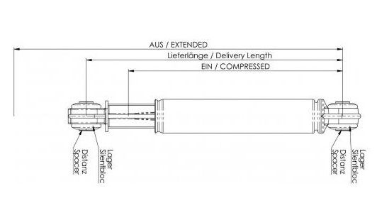 Amortizor telescopic SUSPA TYP 012, 120N