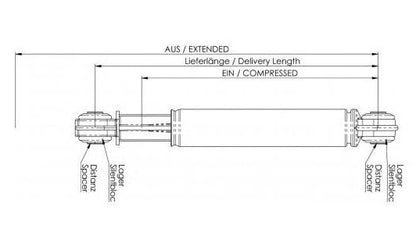Amortizor telescopic SUSPA TYP 012, 120N