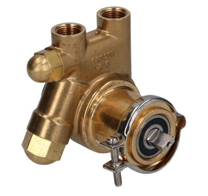 Pompa sifon 300 litri/ora, montare cu colier, ax 4,9x11mm, racorduri ø 3/8" NPT, cu filtru de apa oblic si bypass lateral pentru reglare presiune maxima 25 bari