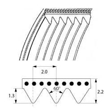Curea TB2-310, circumferinta L 310mm, latime 6mm, cu 3 nervuri MEGADINE - 697280C3