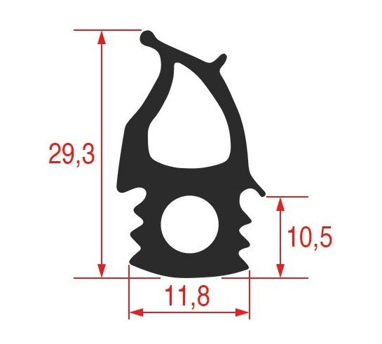 Garnitura usa cuptor 0CK120, 755x480mm, sectiune 29.3x11.8mm